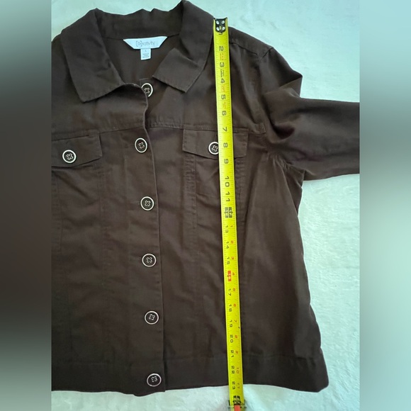 Relativity Lightweight Dark Brown Button Down Linen Blend Jacket, NWOT, Size L - Picture 8 of 15